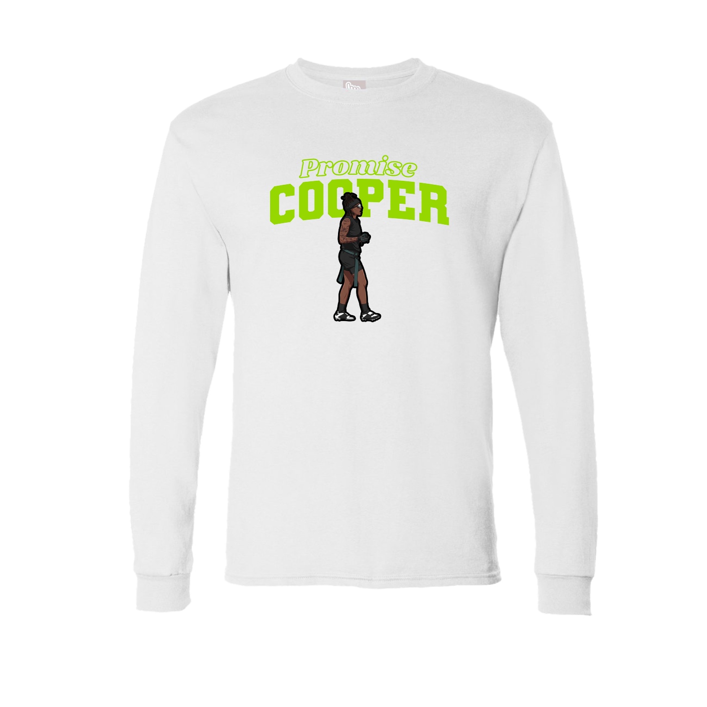 Long Sleeve Tee — Name Arch in White