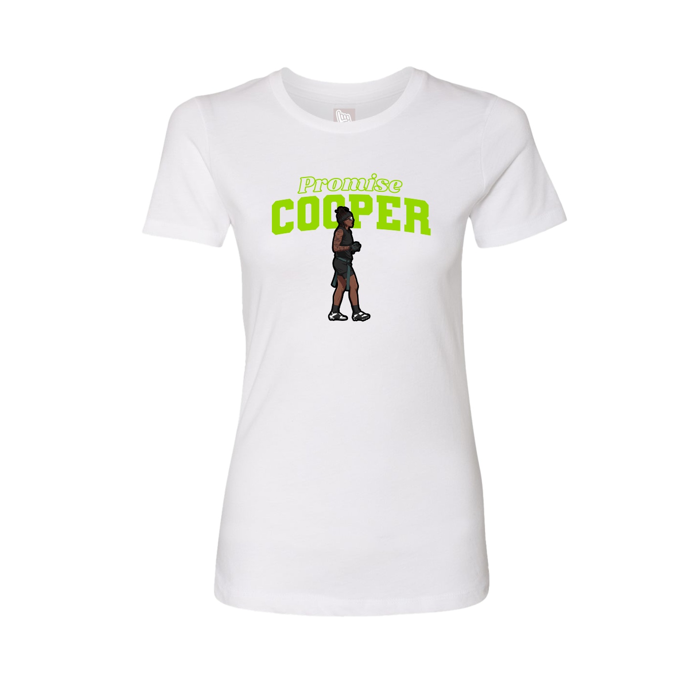 Womens Tee — Name Arch in White
