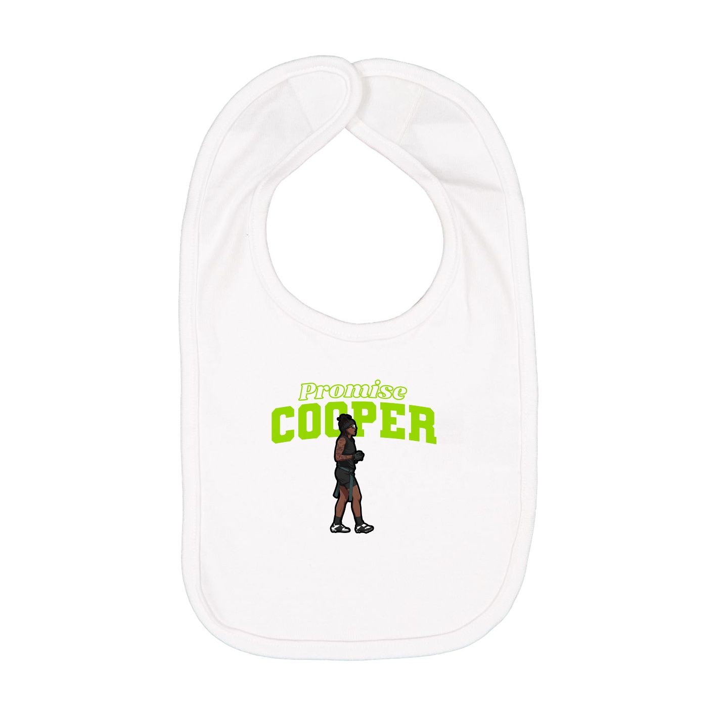 Infant Bib — Name Arch in White
