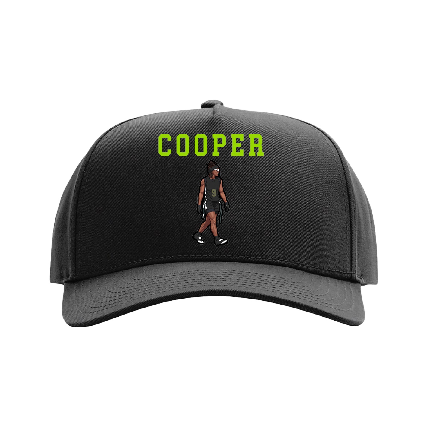 Full Fabric Five-Panel Champ Cap — Shirsey in Black