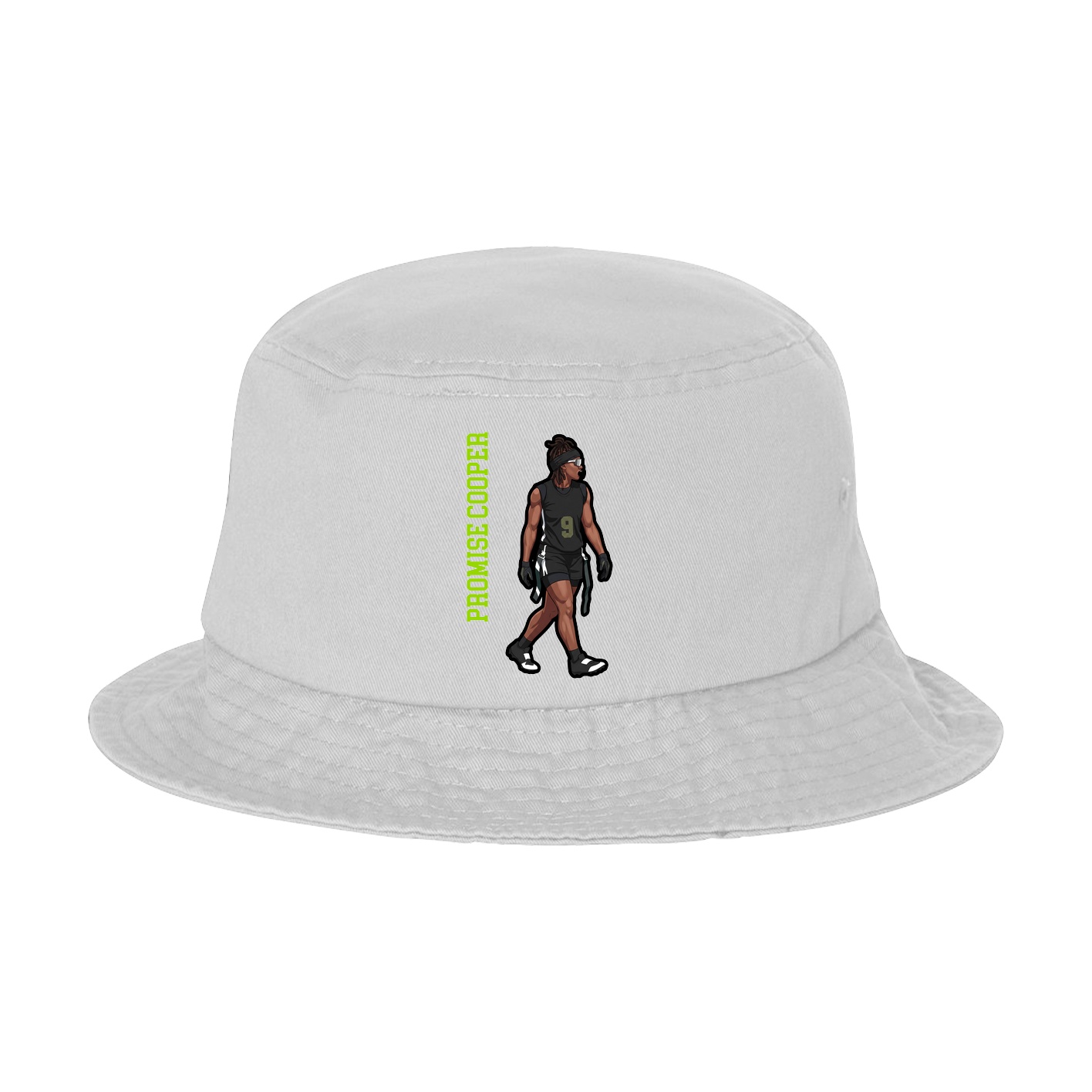 Bucket Cap — Name Vertical in White