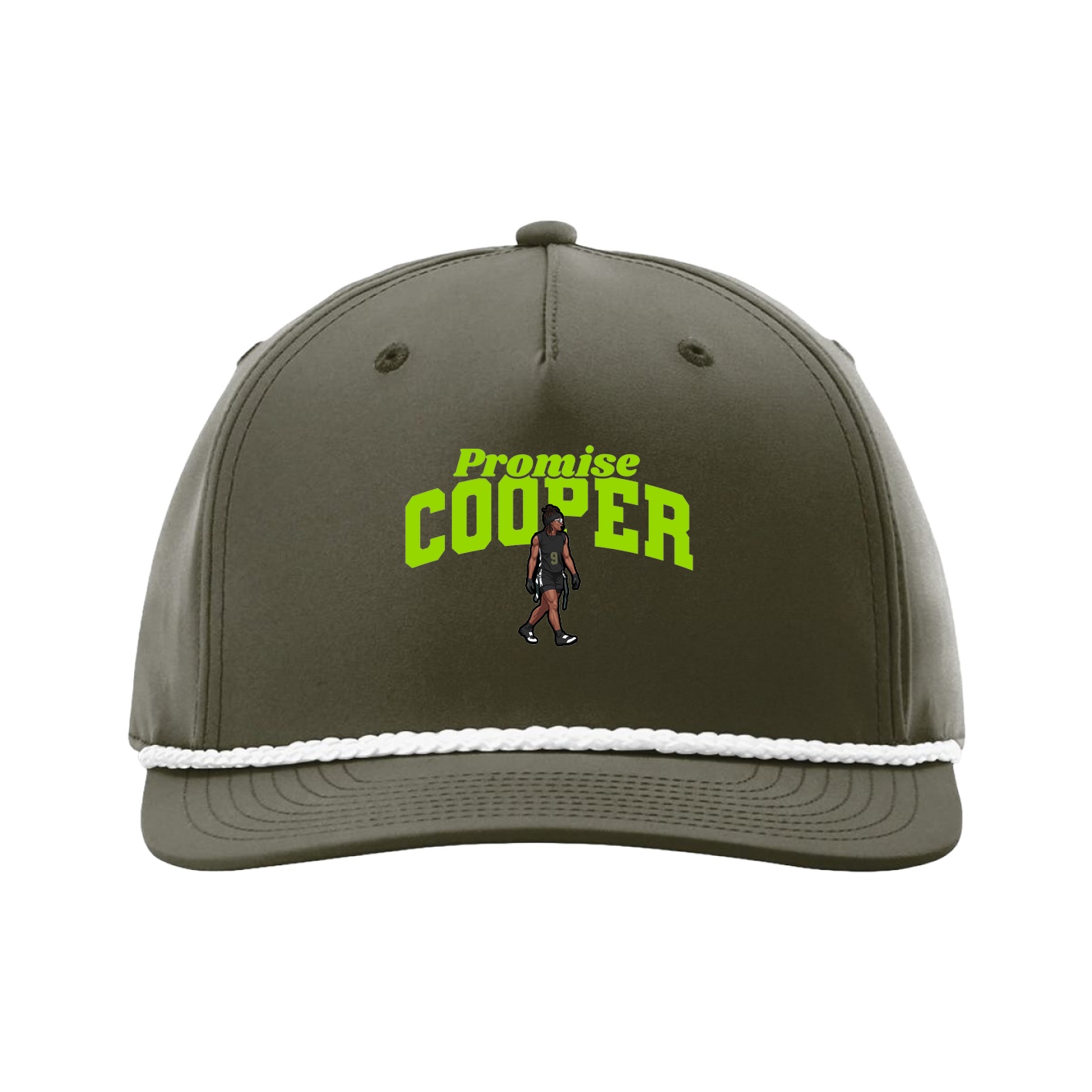Five-Panel Classic Rope Cap — Signature Arch in Green