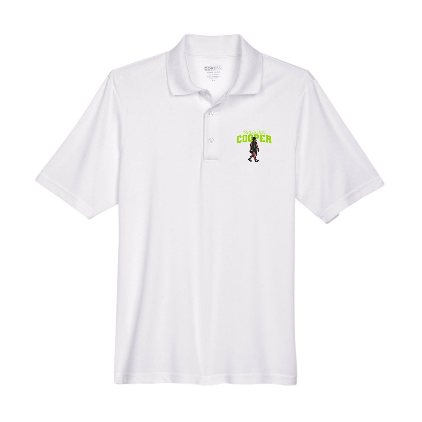 Performance Polo — Name Arch in White
