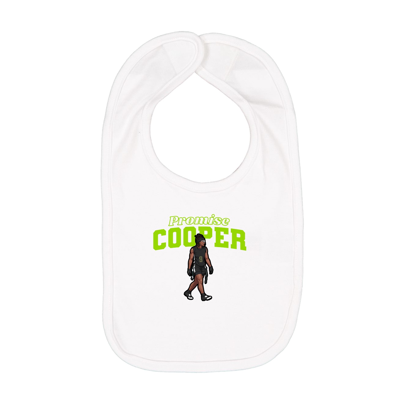 Infant Bib — Name Arch in White