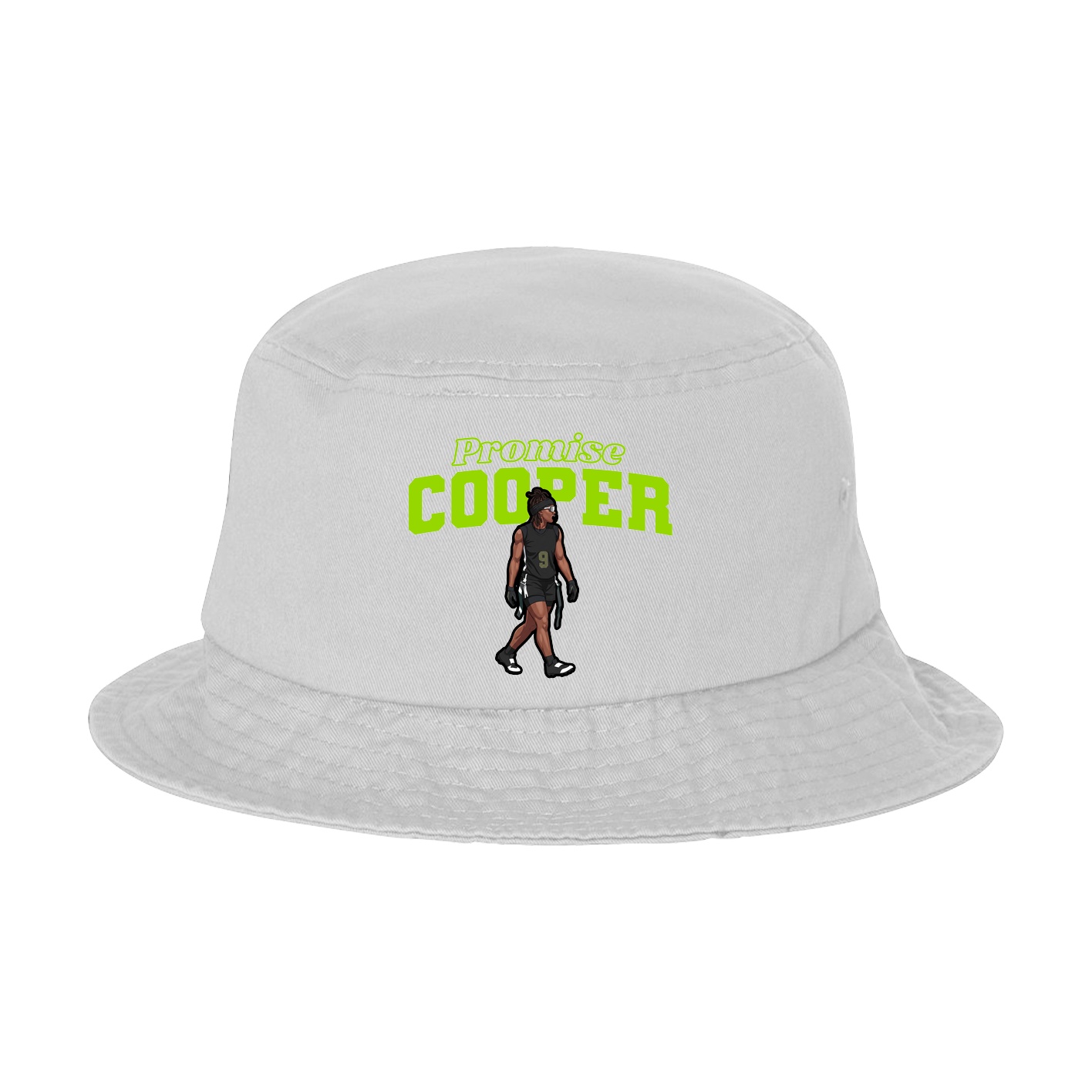 Bucket Cap — Name Arch in White
