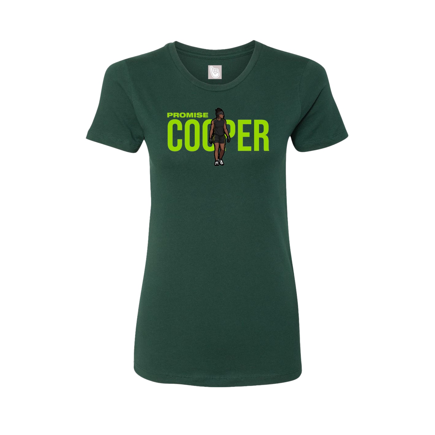 Womens Tee — Player Name in Green