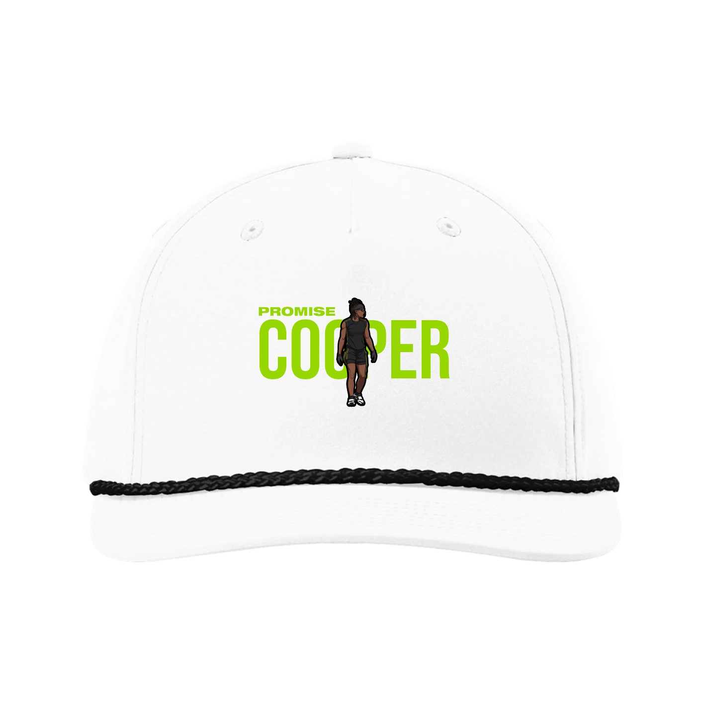Five-Panel Classic Rope Cap — Player Name in White
