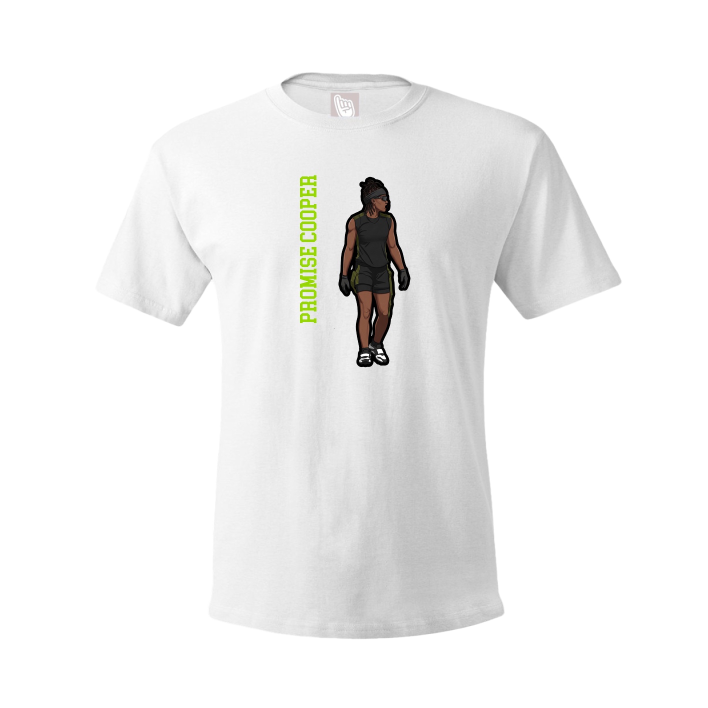 Tee — Name Vertical in White