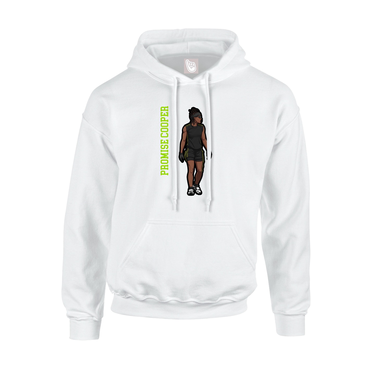 Youth Hoodie — Name Vertical in White
