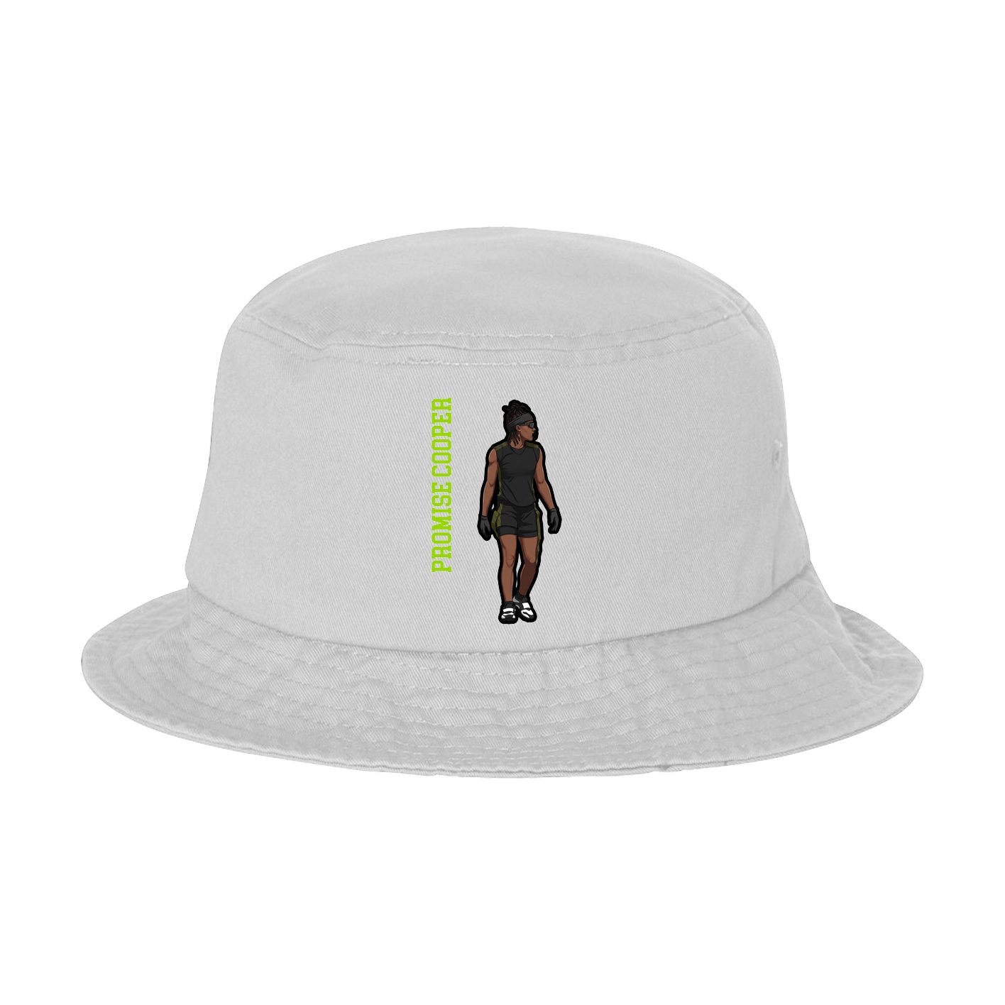 Bucket Cap — Name Vertical in White