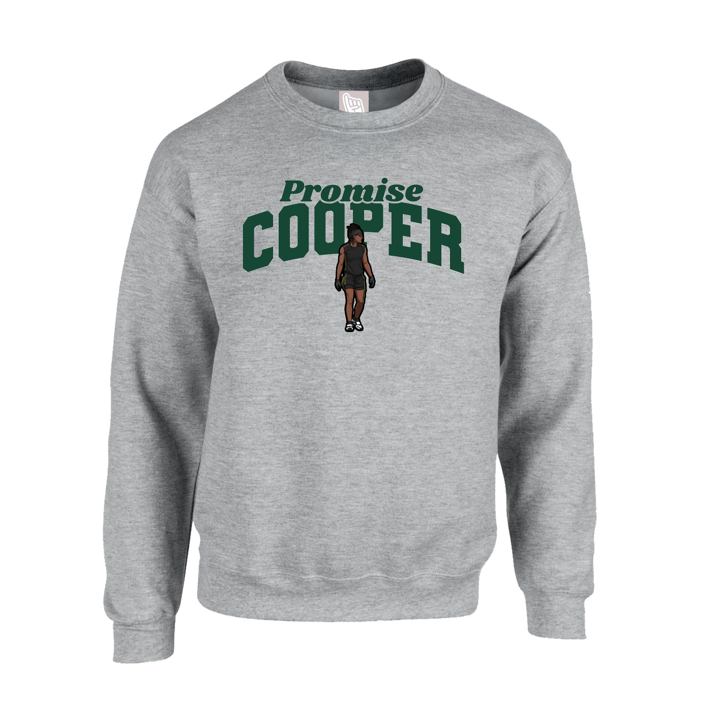Fleece Crew — Signature Arch in Grey
