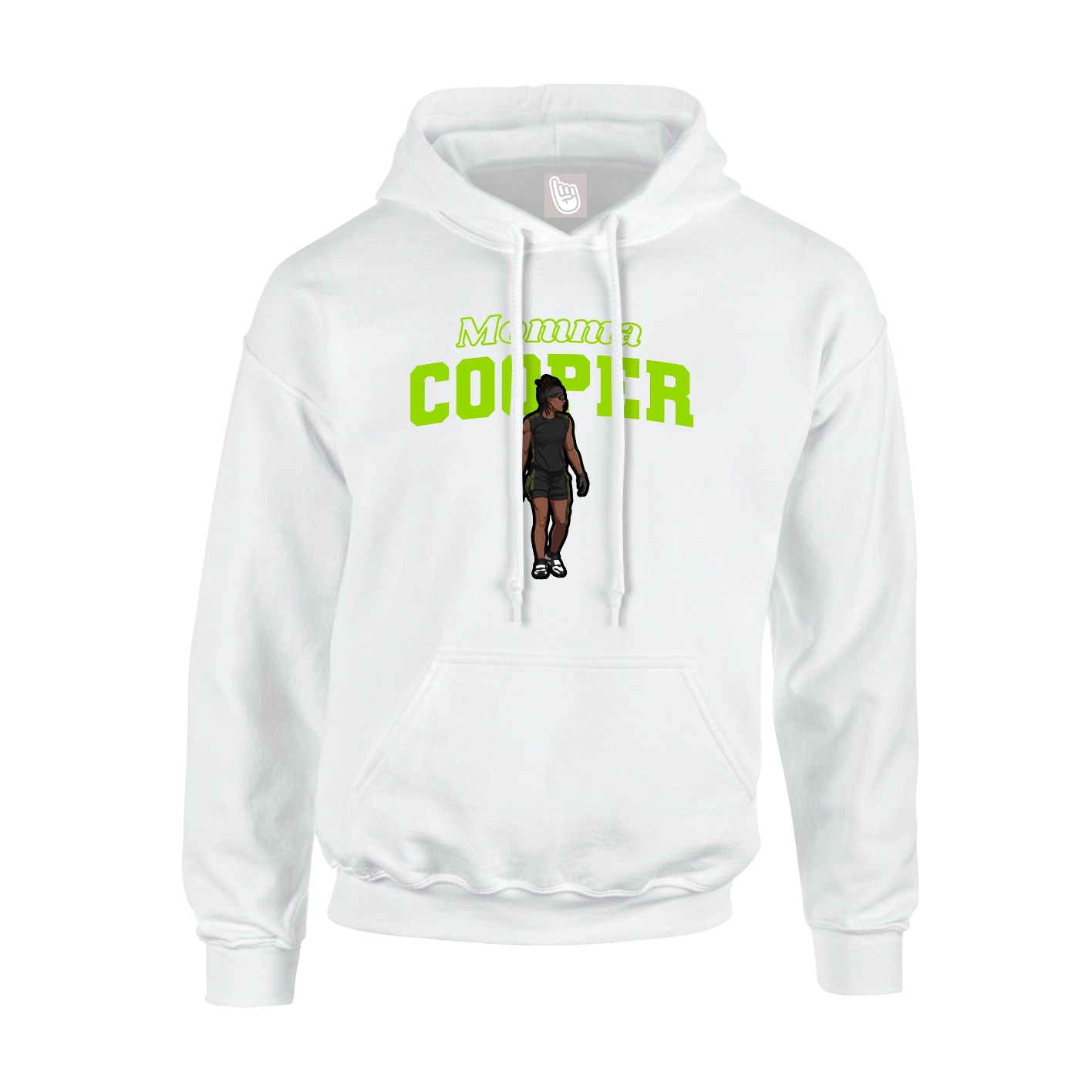 Youth Hoodie — Mothers Day Block in White
