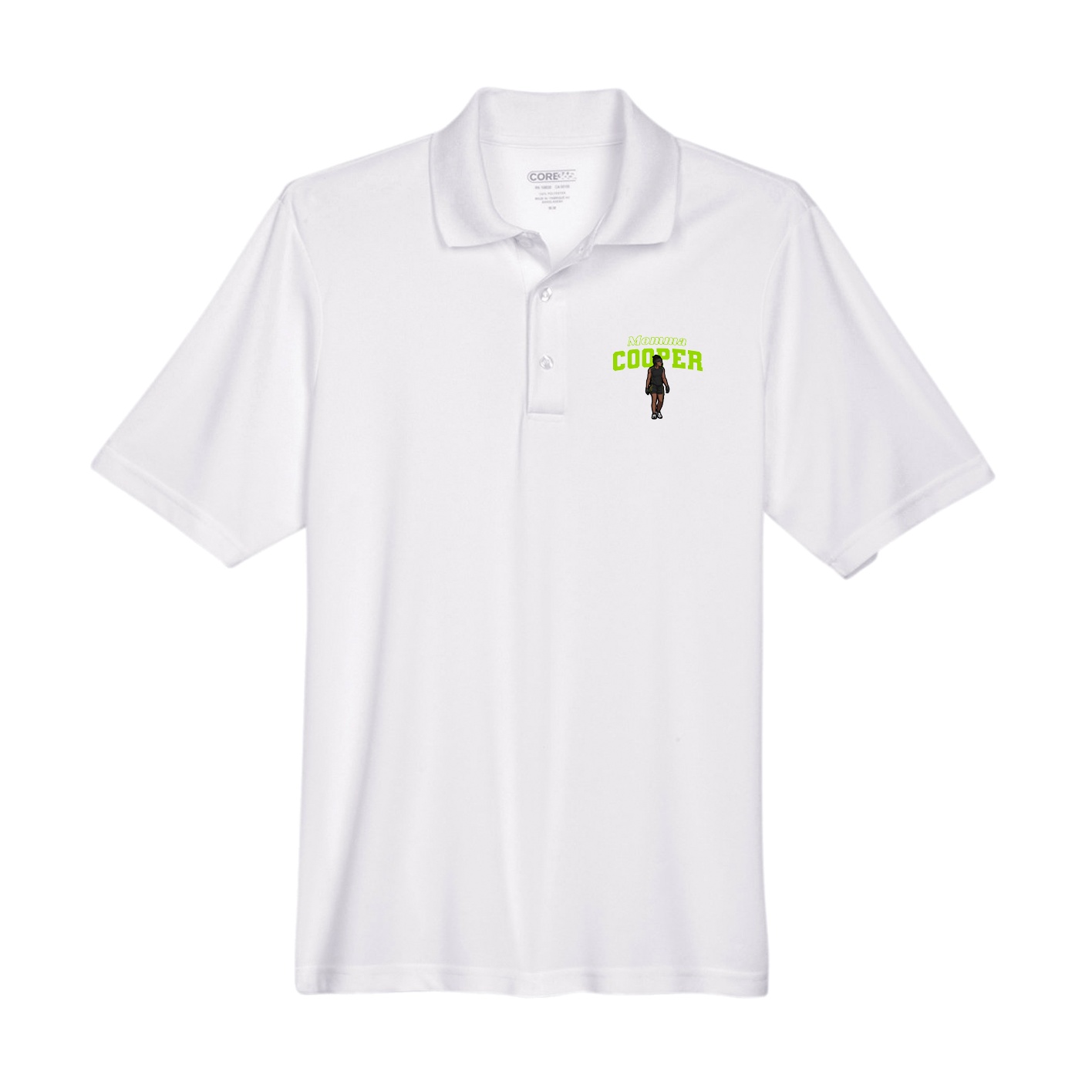 Performance Polo — Mothers Day Block in White