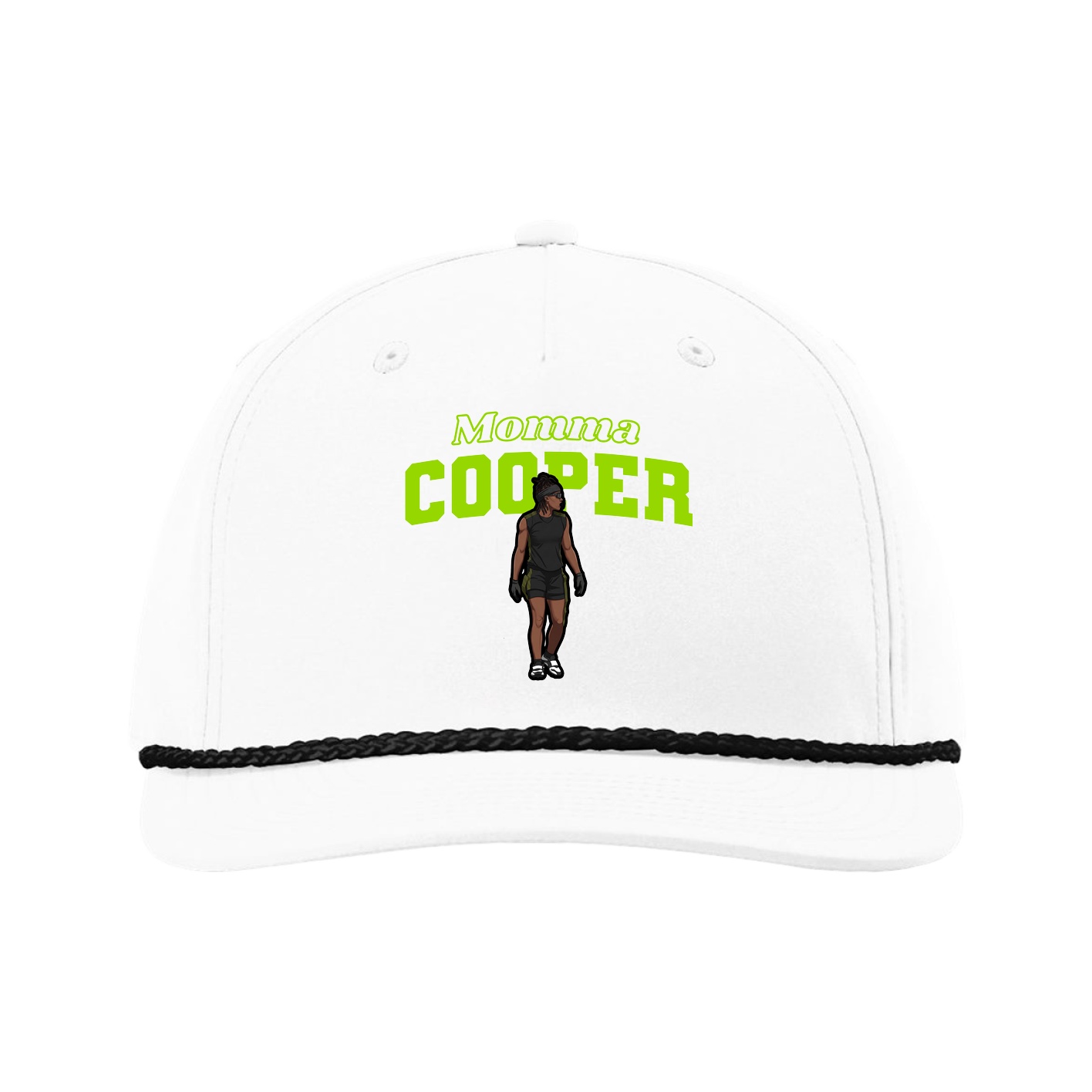 Five-Panel Classic Rope Cap — Mothers Day Block in White
