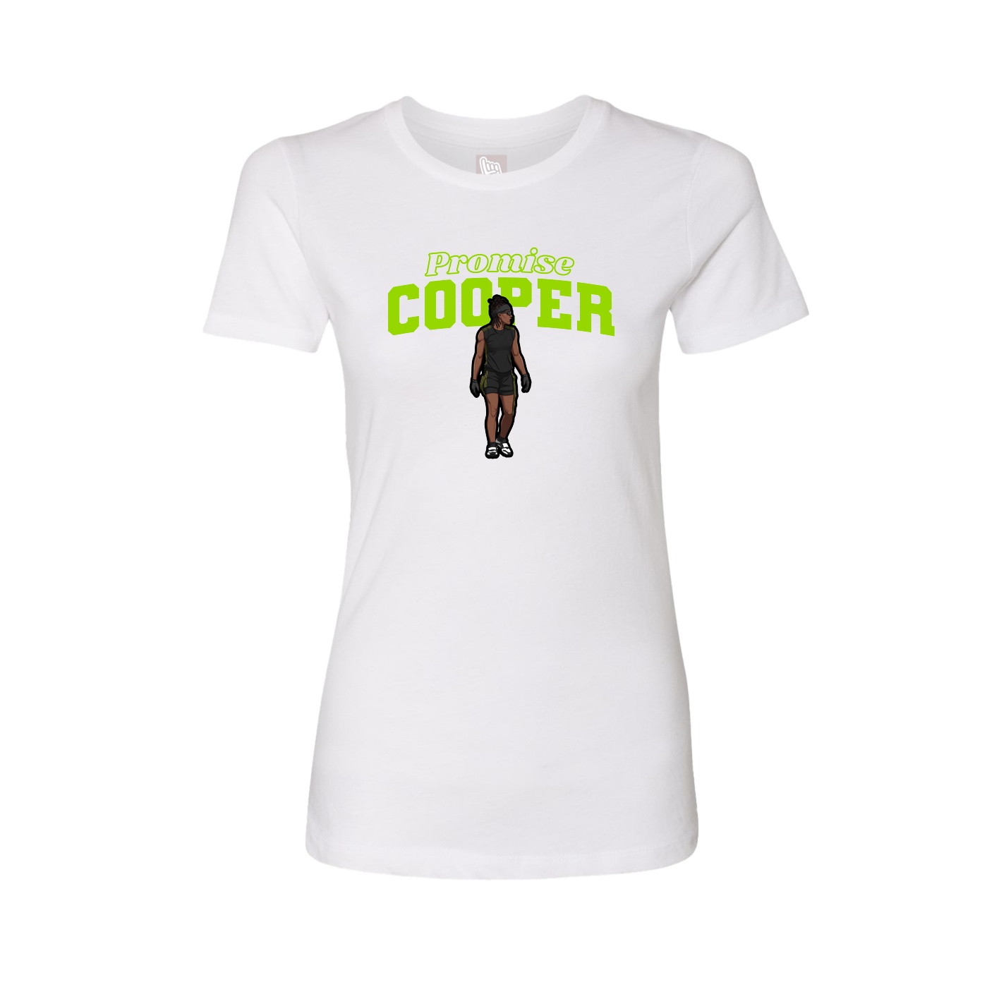 Womens Tee — Name Arch in White