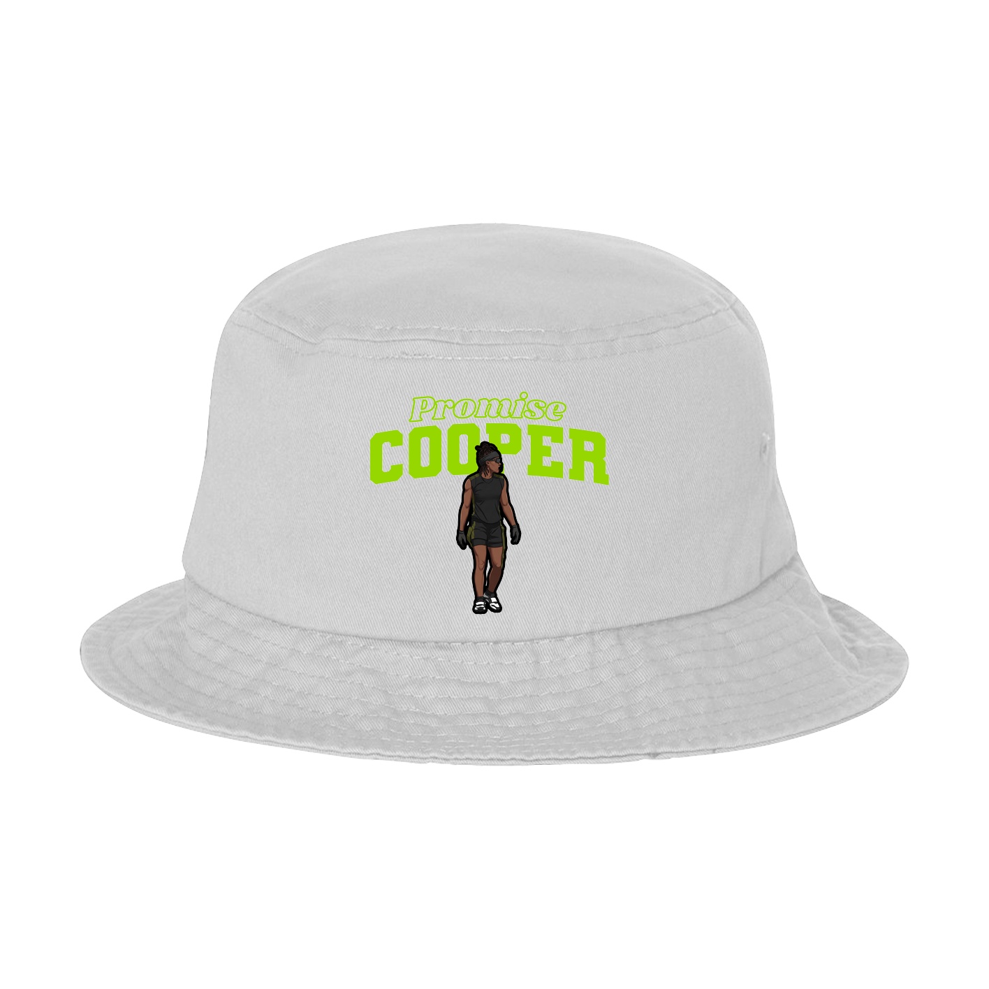 Bucket Cap — Name Arch in White