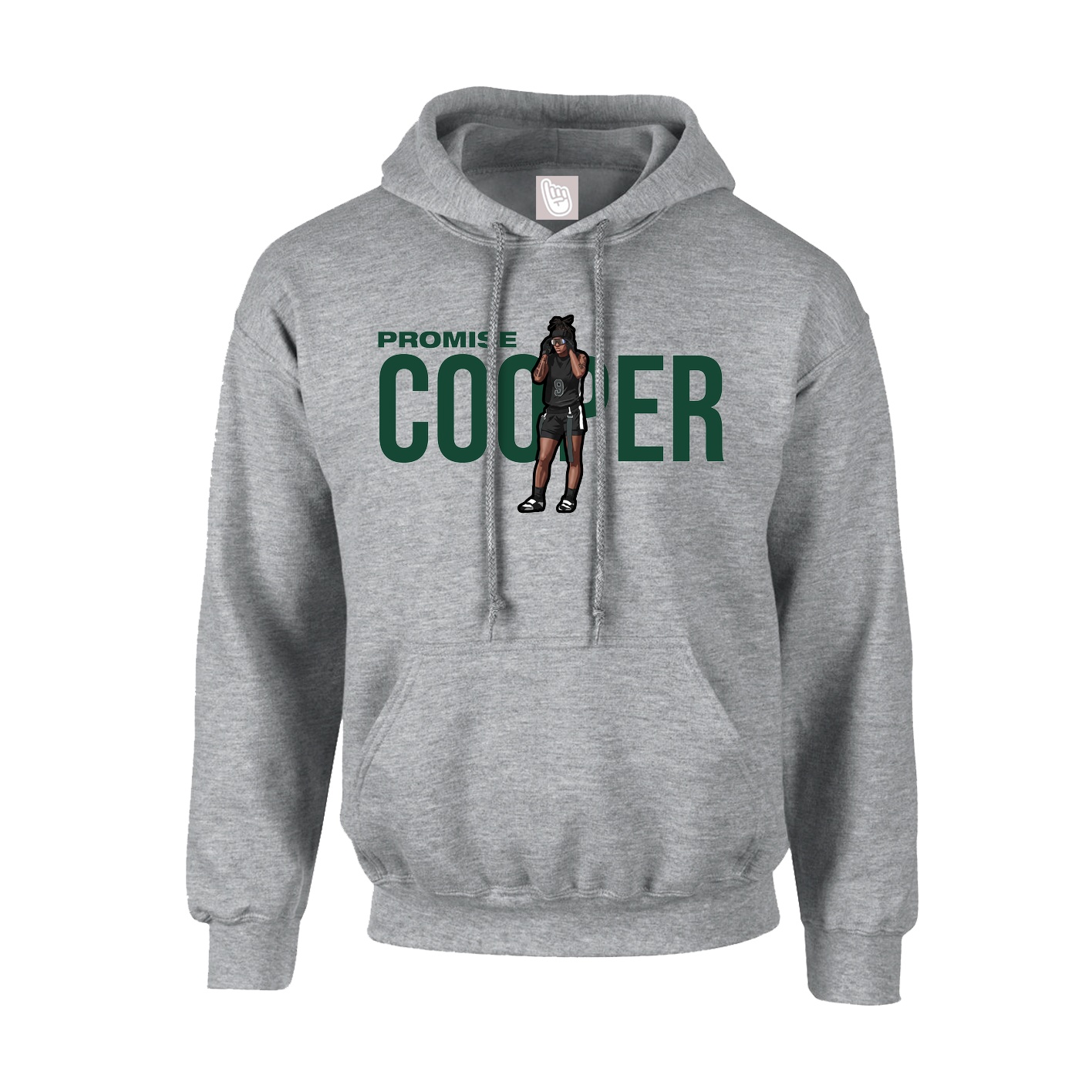 Youth Hoodie — Player Name in Grey