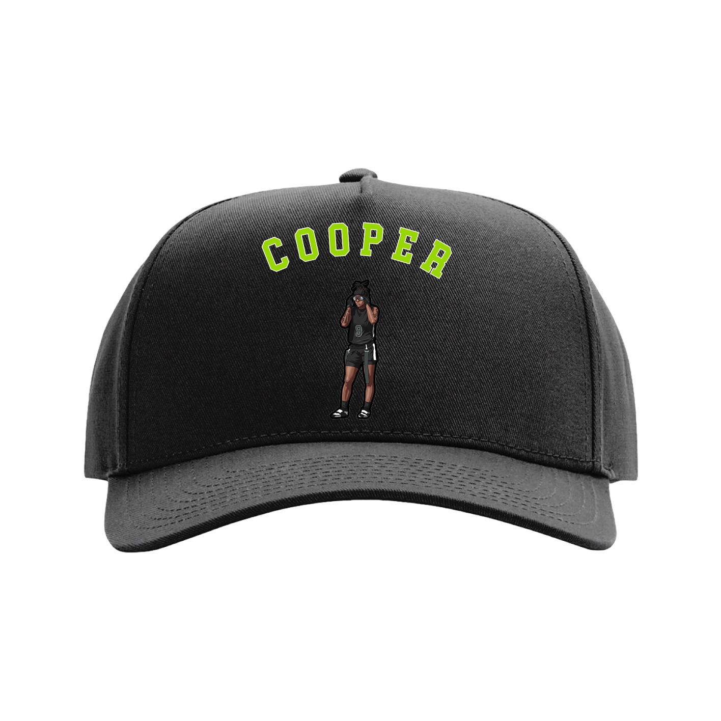 Full Fabric Five-Panel Champ Cap — Shirsey Arch in Black