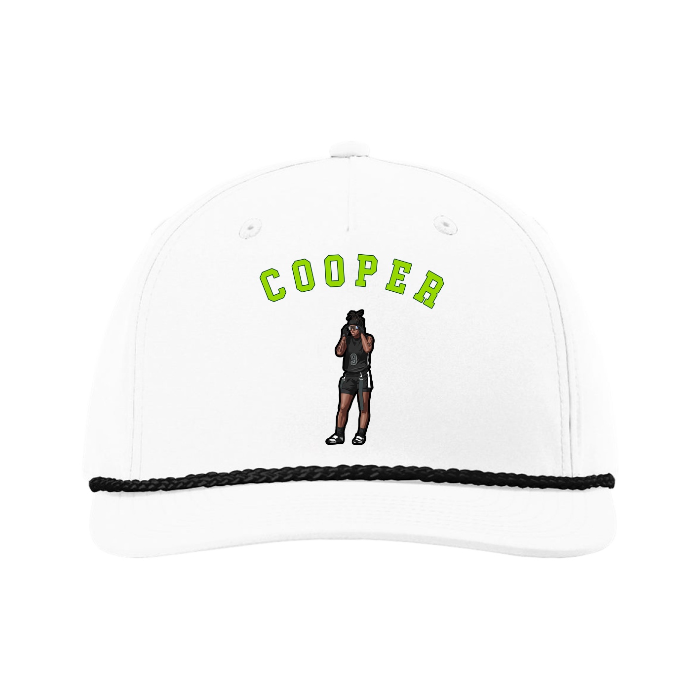 Five-Panel Classic Rope Cap — Shirsey Arch in White