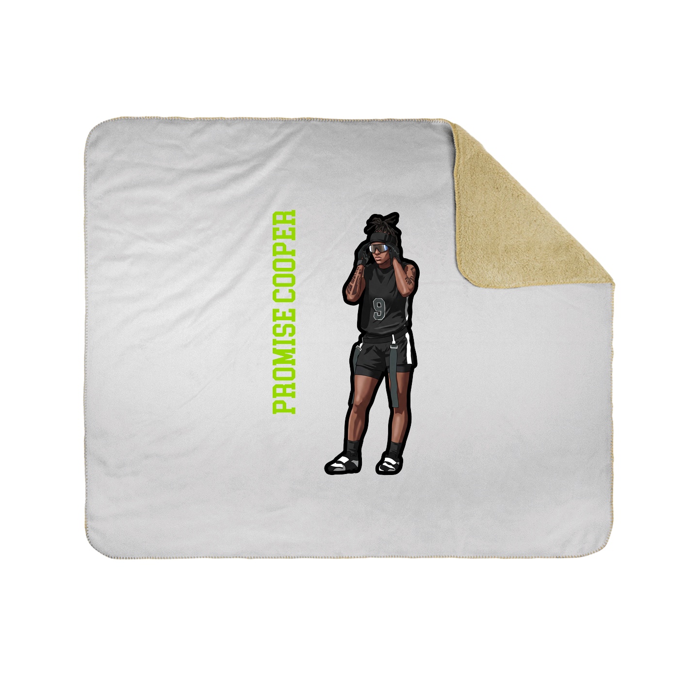 Throw Blanket — Name Vertical in White