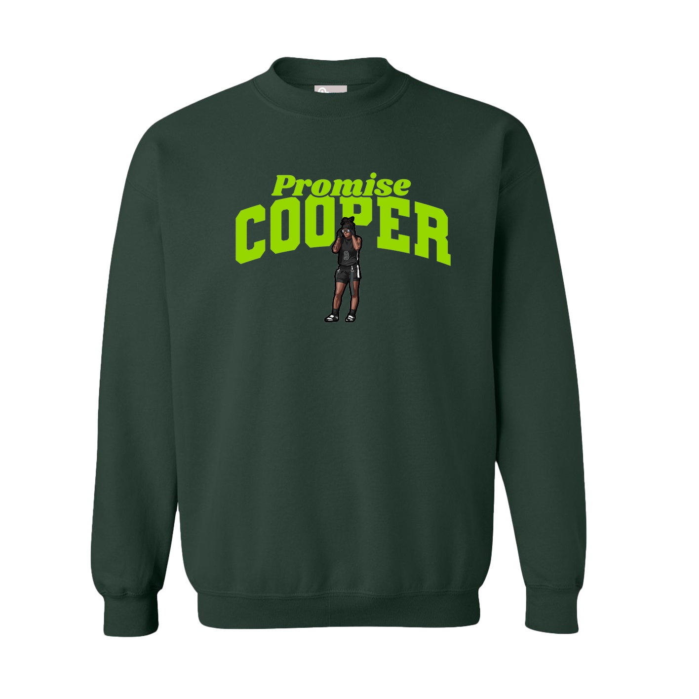 Fleece Crew — Signature Arch in Green