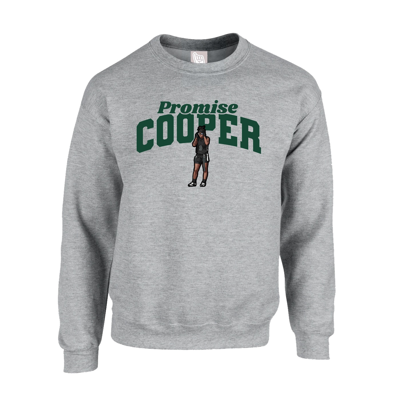 Fleece Crew — Signature Arch in Grey