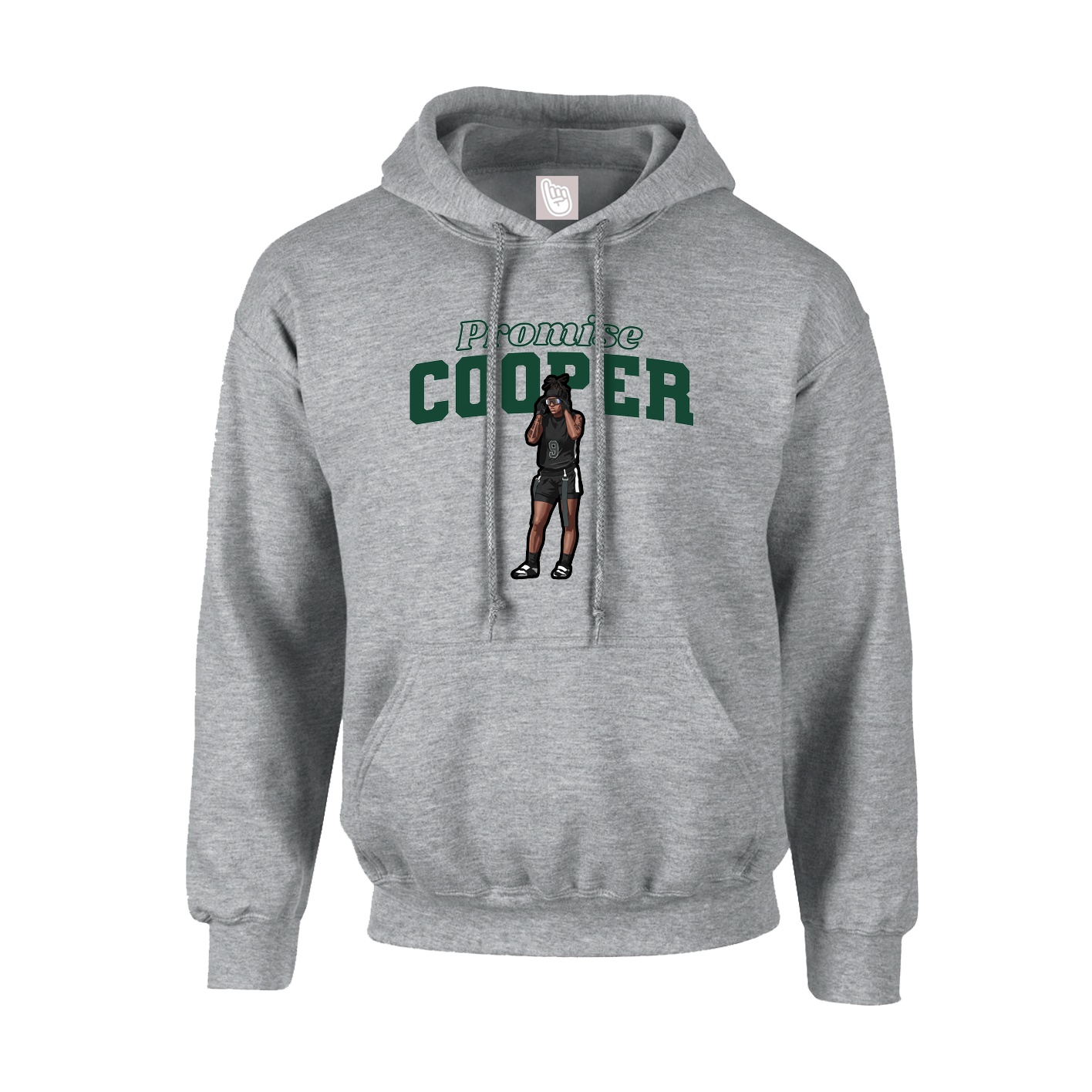 Youth Hoodie — Name Arch in Grey