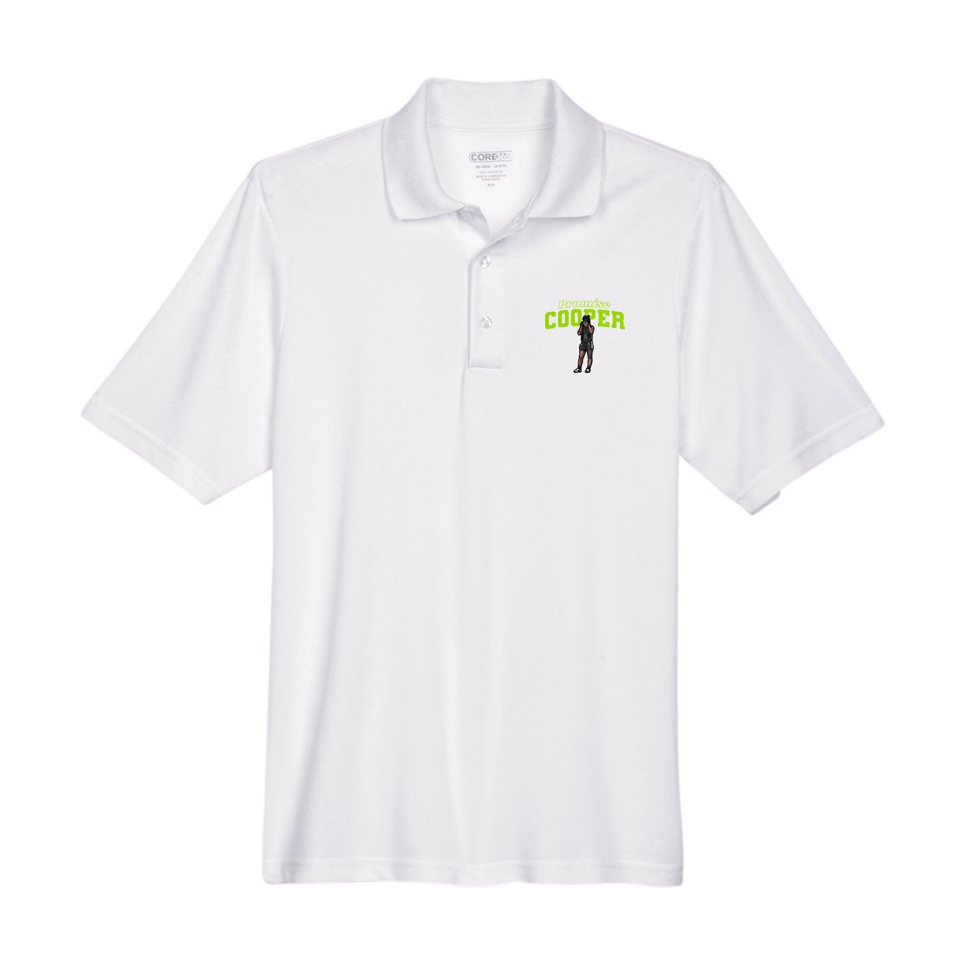 Performance Polo — Name Arch in White