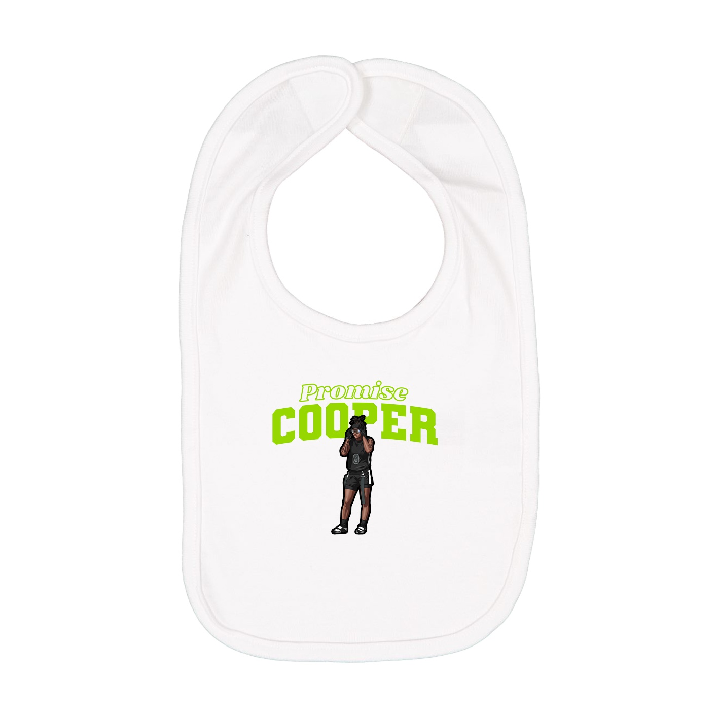 Infant Bib — Name Arch in White