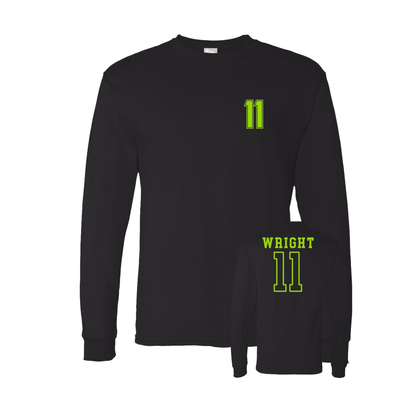 Long Sleeve Tee — Chest Back in Black