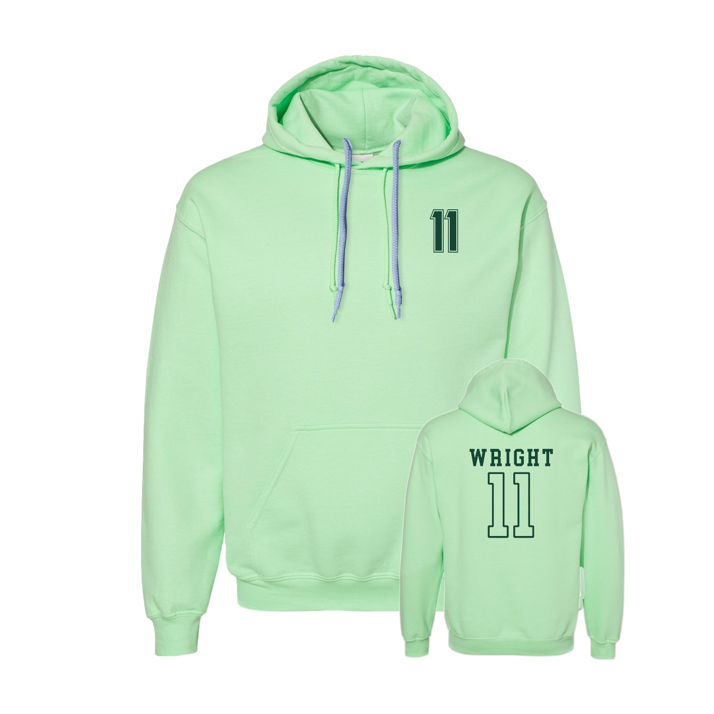Hoodie — Chest Back in Green