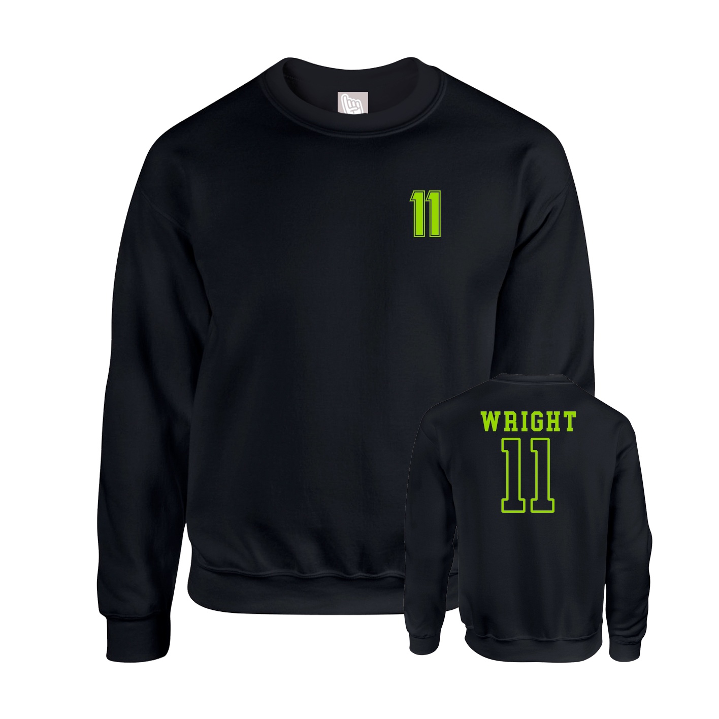 Fleece Crew — Chest Back in Black
