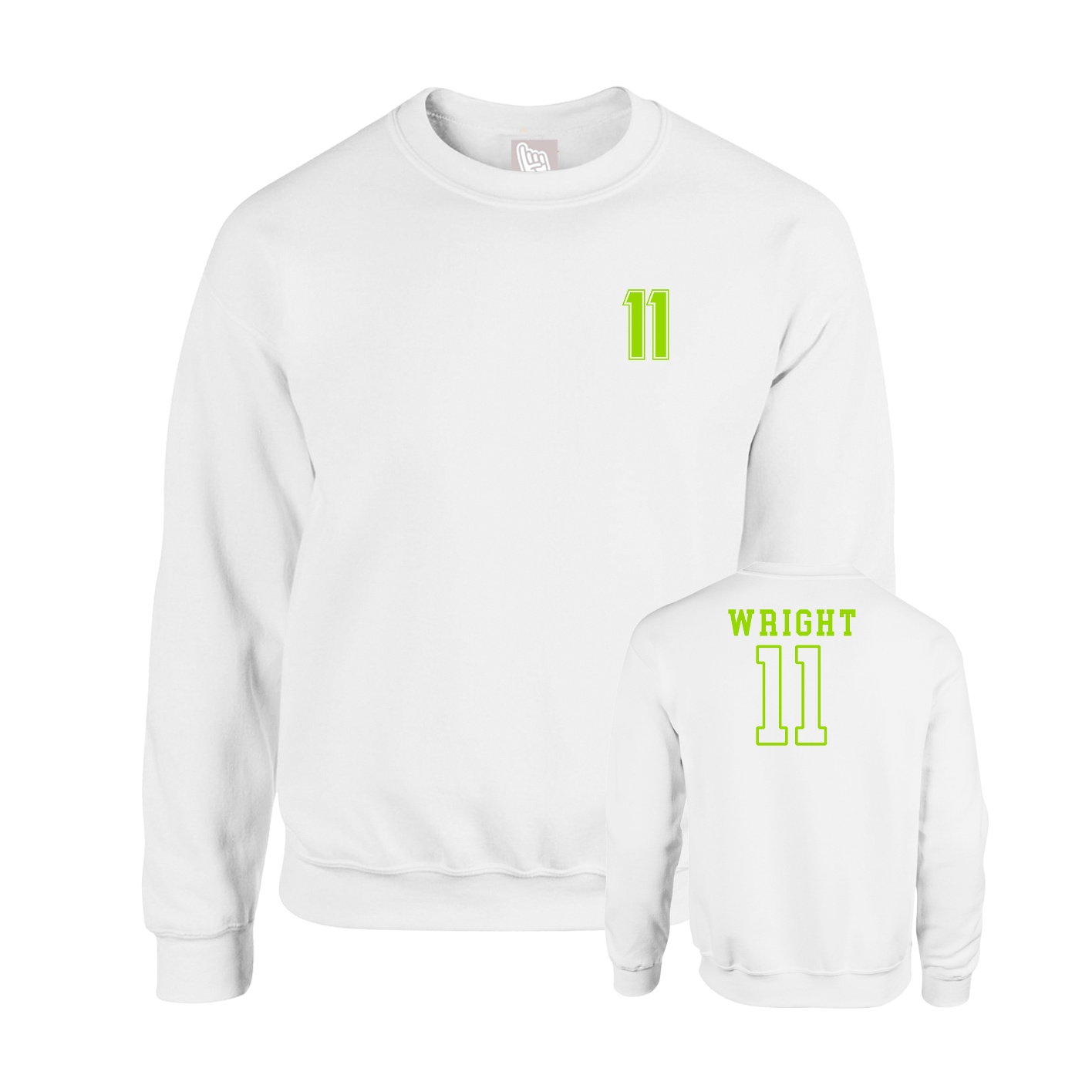 Fleece Crew — Chest Back in White