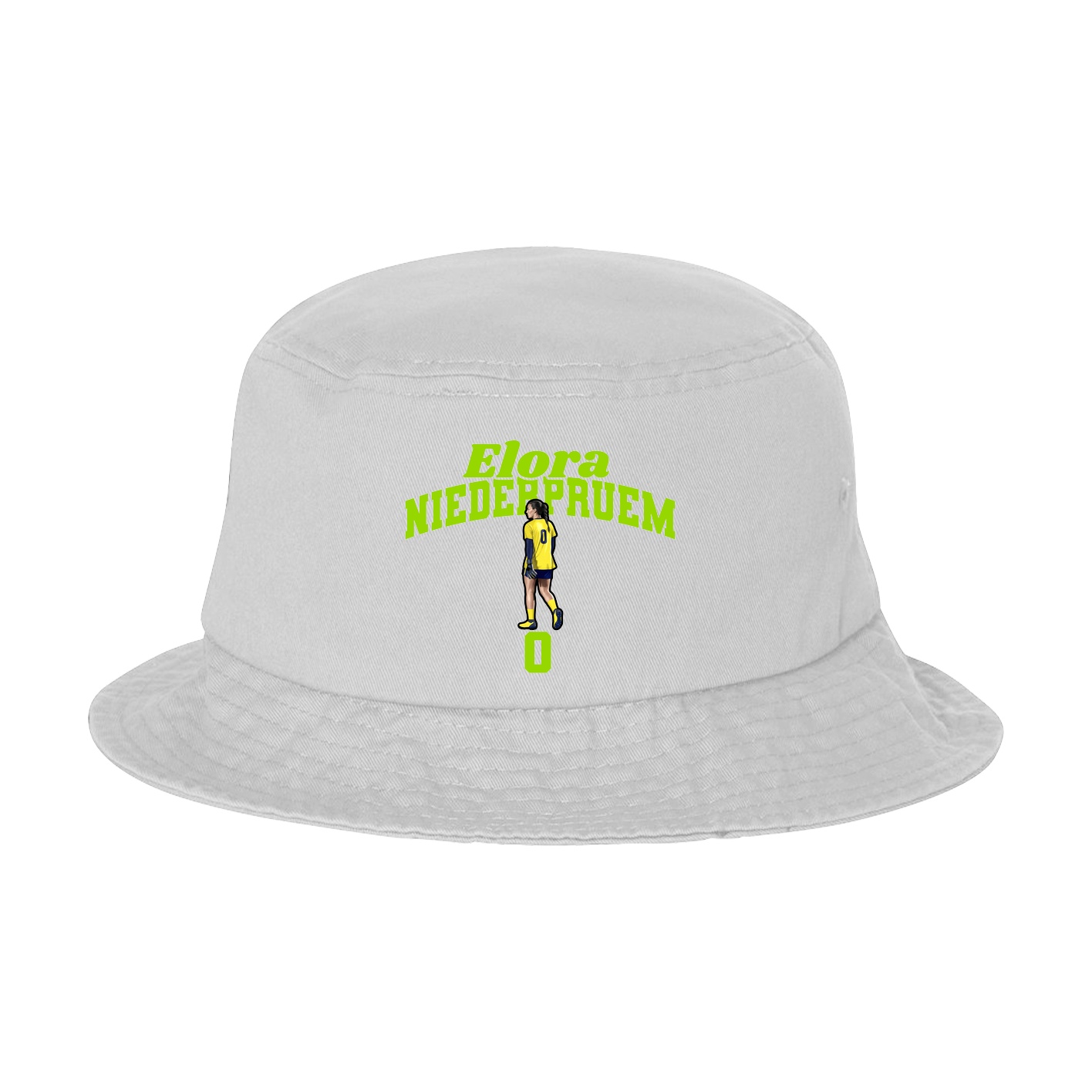 Bucket Cap — Signature Arch in White