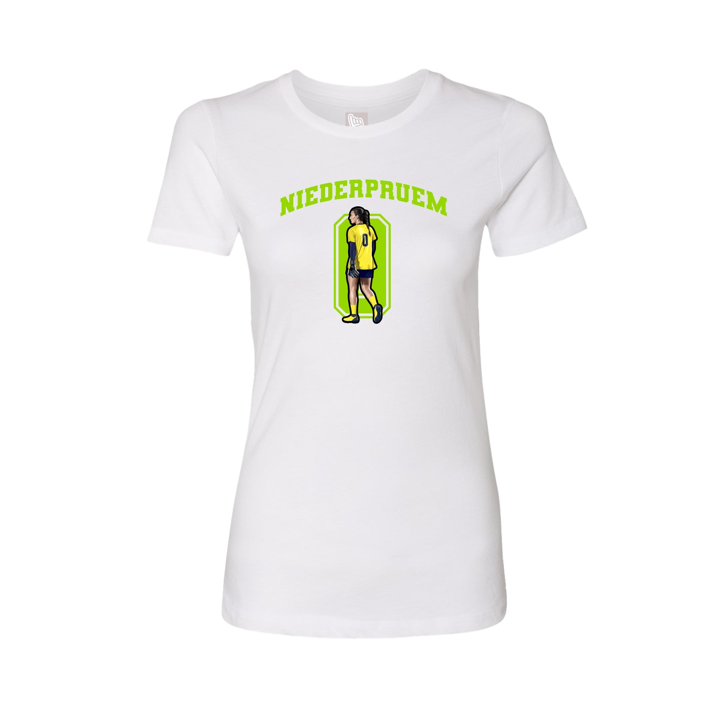 Fitted Women's Tee — Number in White