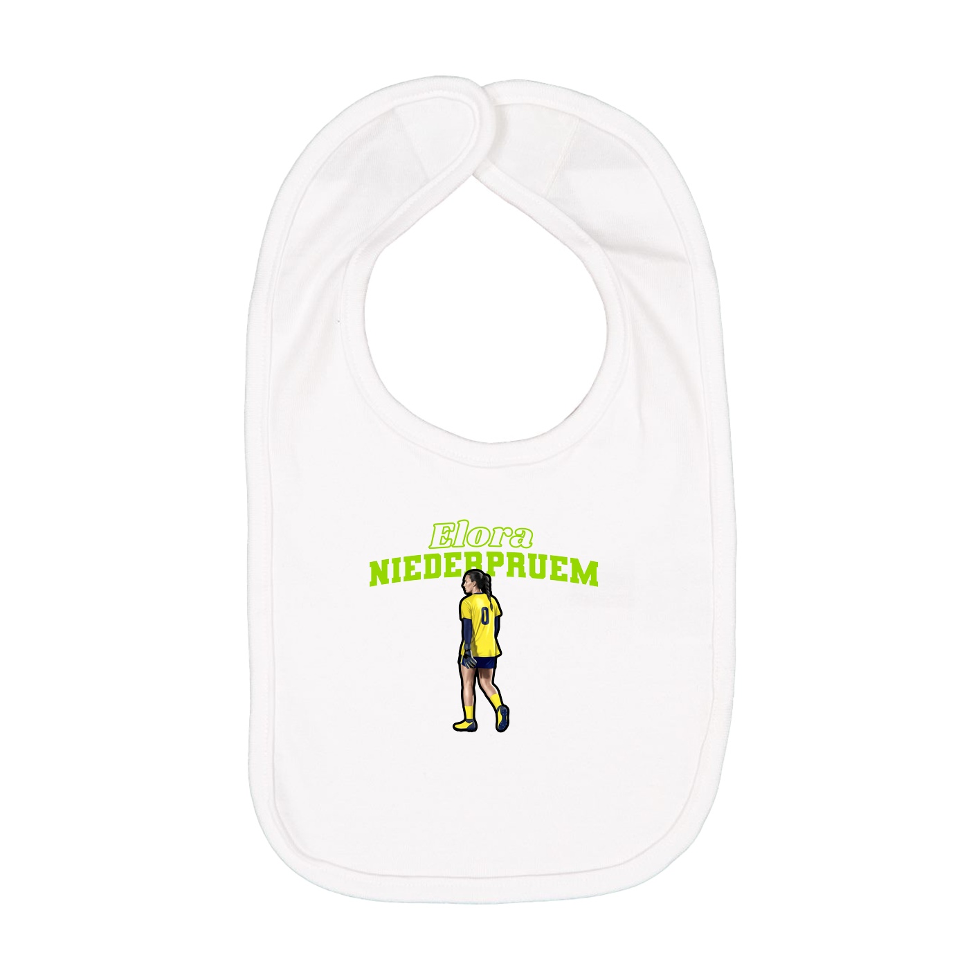 Infant Bib — Name Arch in White