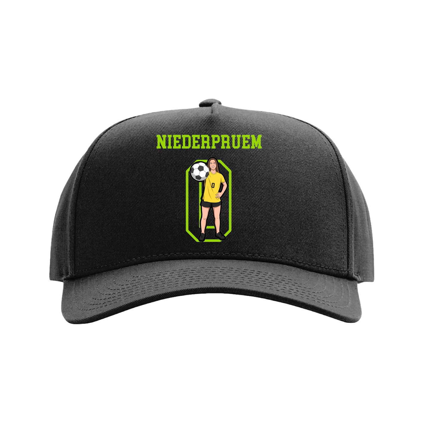 Full Fabric Five-Panel Champ Cap — Shirsey in Black