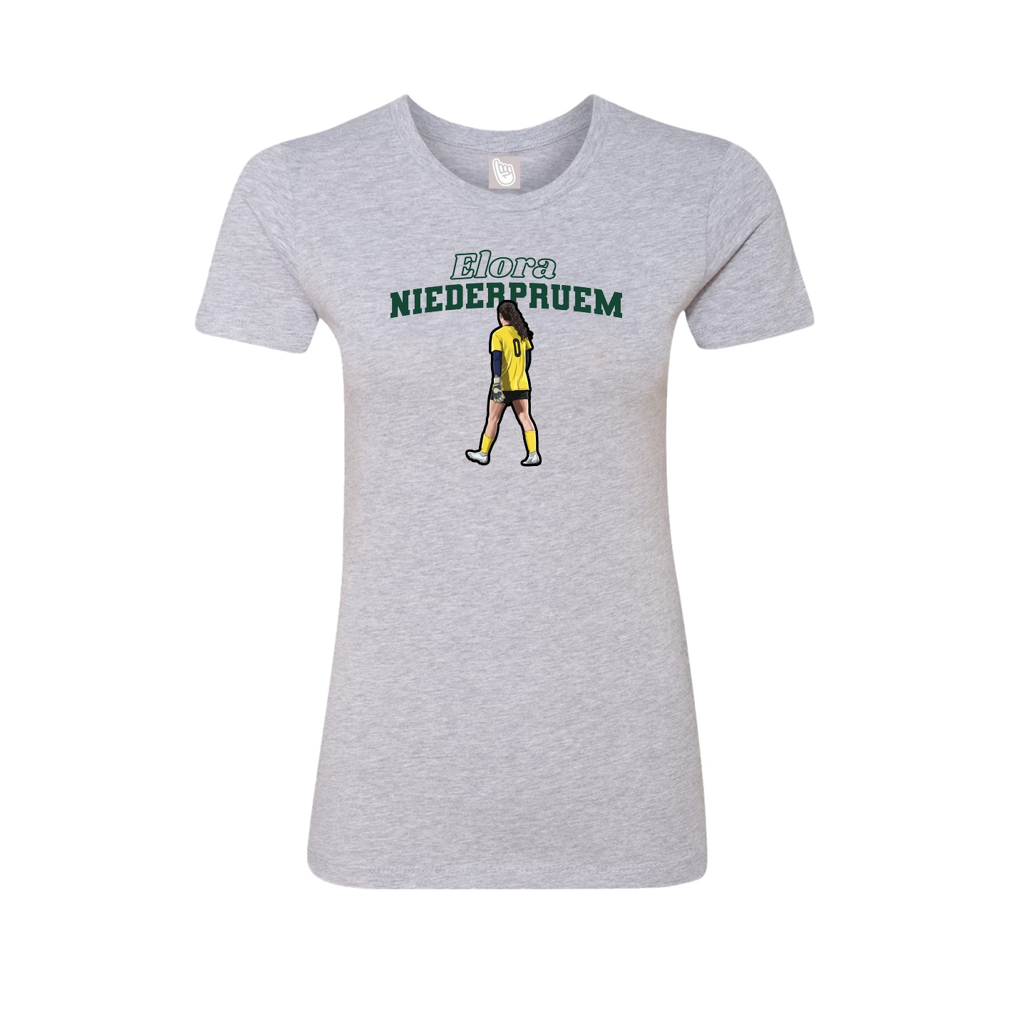 Fitted Women's Tee — Name Arch in Grey
