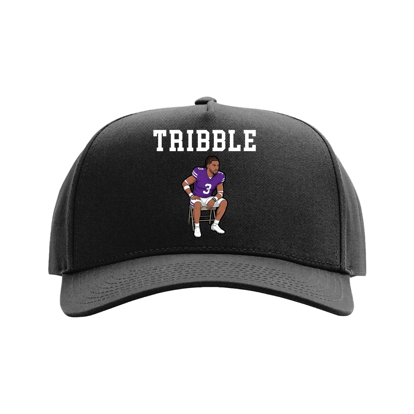 Full Fabric Five-Panel Champ Cap — Shirsey in Black