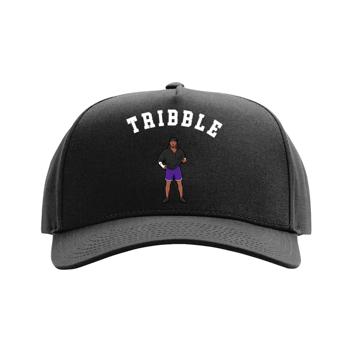 Full Fabric Five-Panel Champ Cap — Shirsey Arch in Black