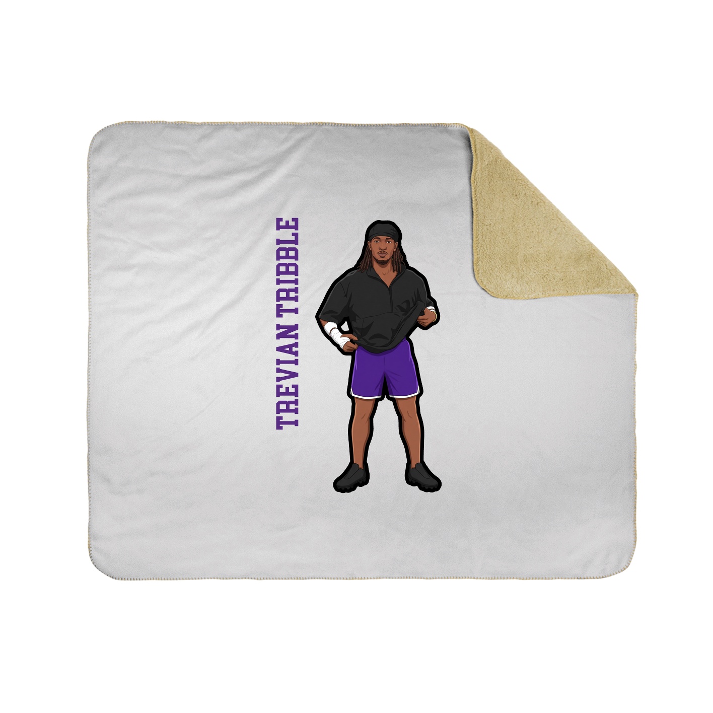 Throw Blanket — Name Vertical in White