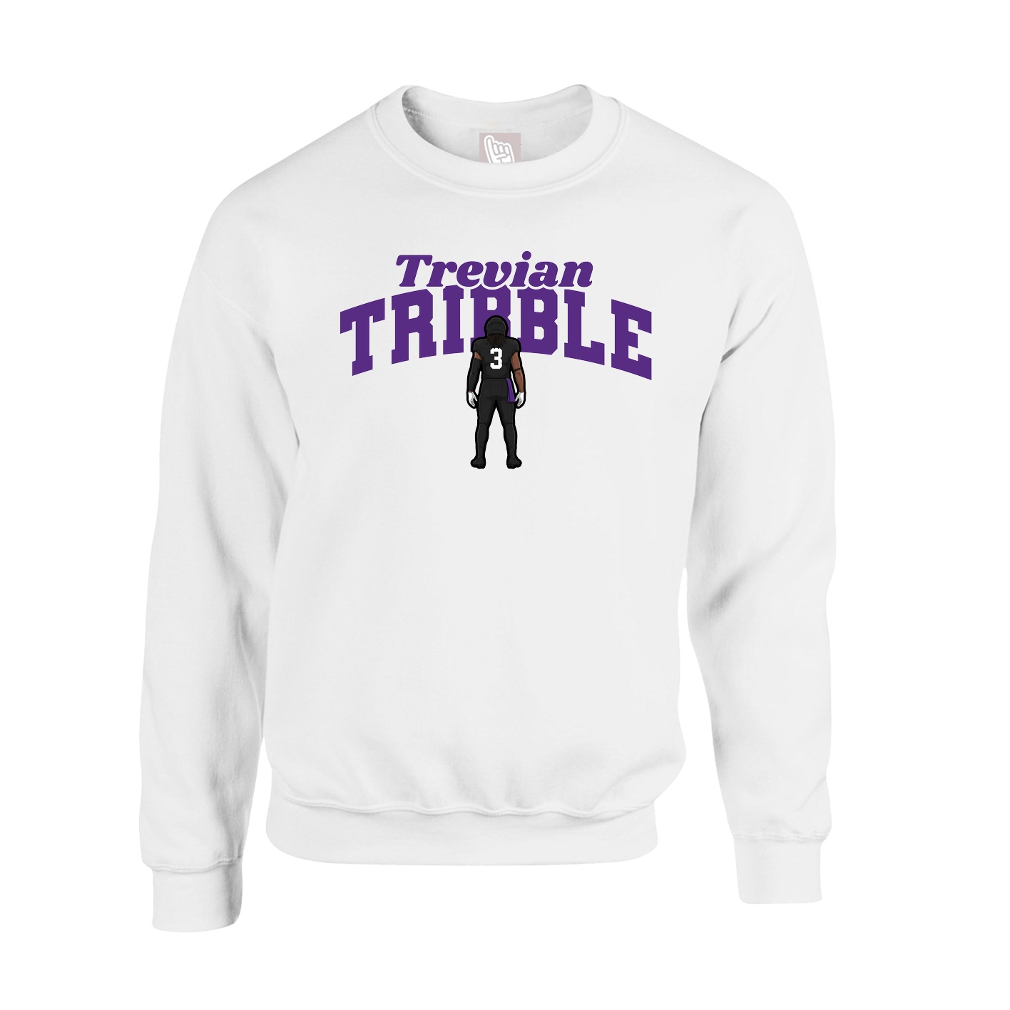 Fleece Crew — Signature Arch in White
