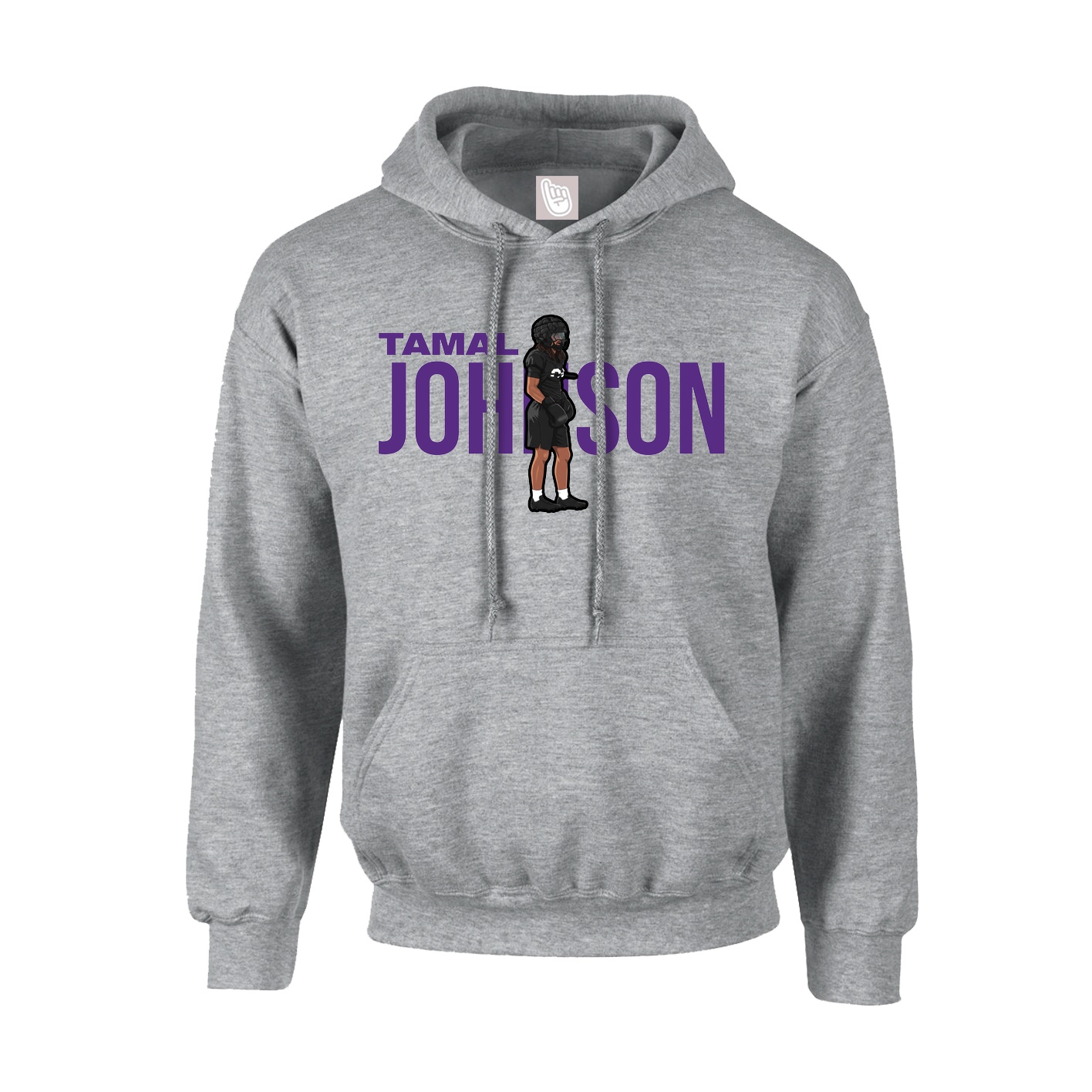 Hoodie — Player Name in Grey