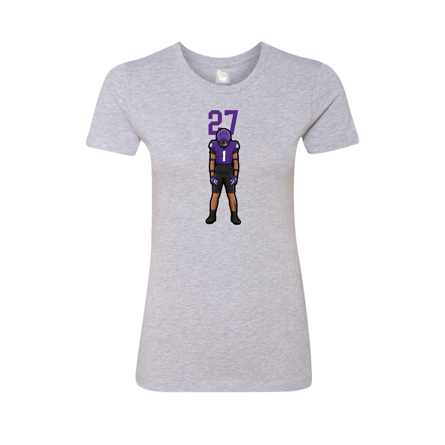 Fitted Women's Tee — Number Top in Grey