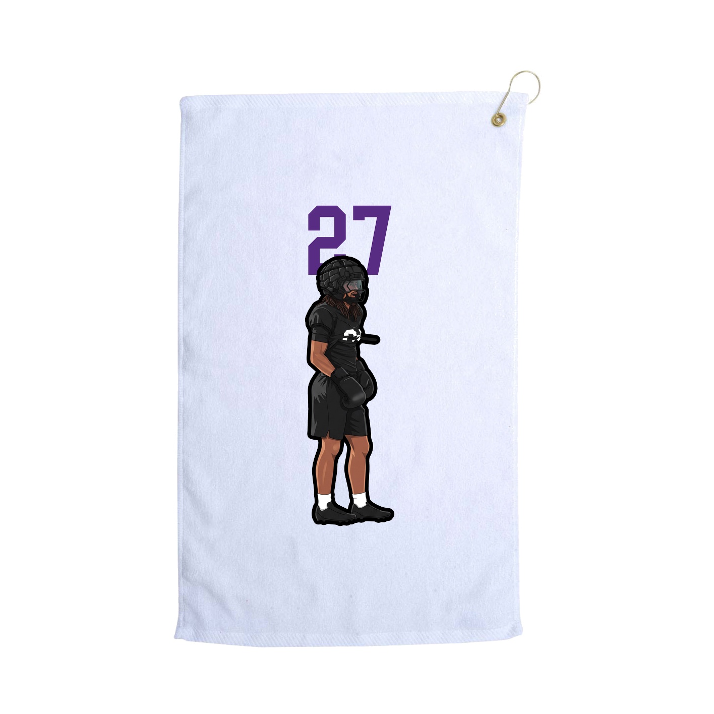 Golf Towel — Number Top in White