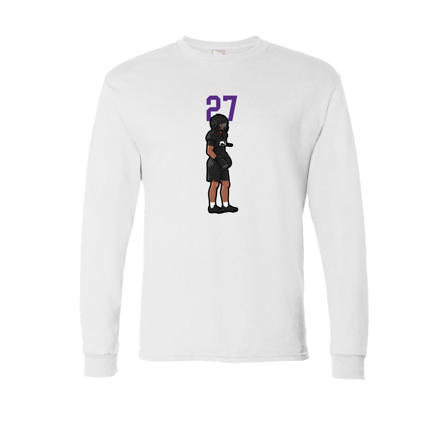 Long Sleeve Tee — Number Top in White