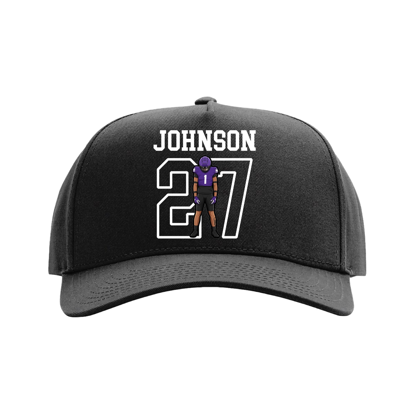 Full Fabric Five-Panel Champ Cap — Shirsey in Black