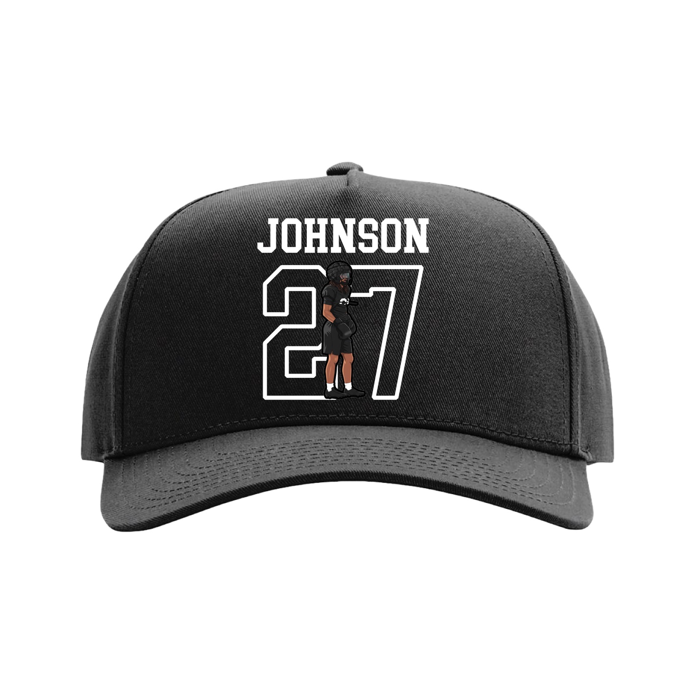 Full Fabric Five-Panel Champ Cap — Shirsey in Black