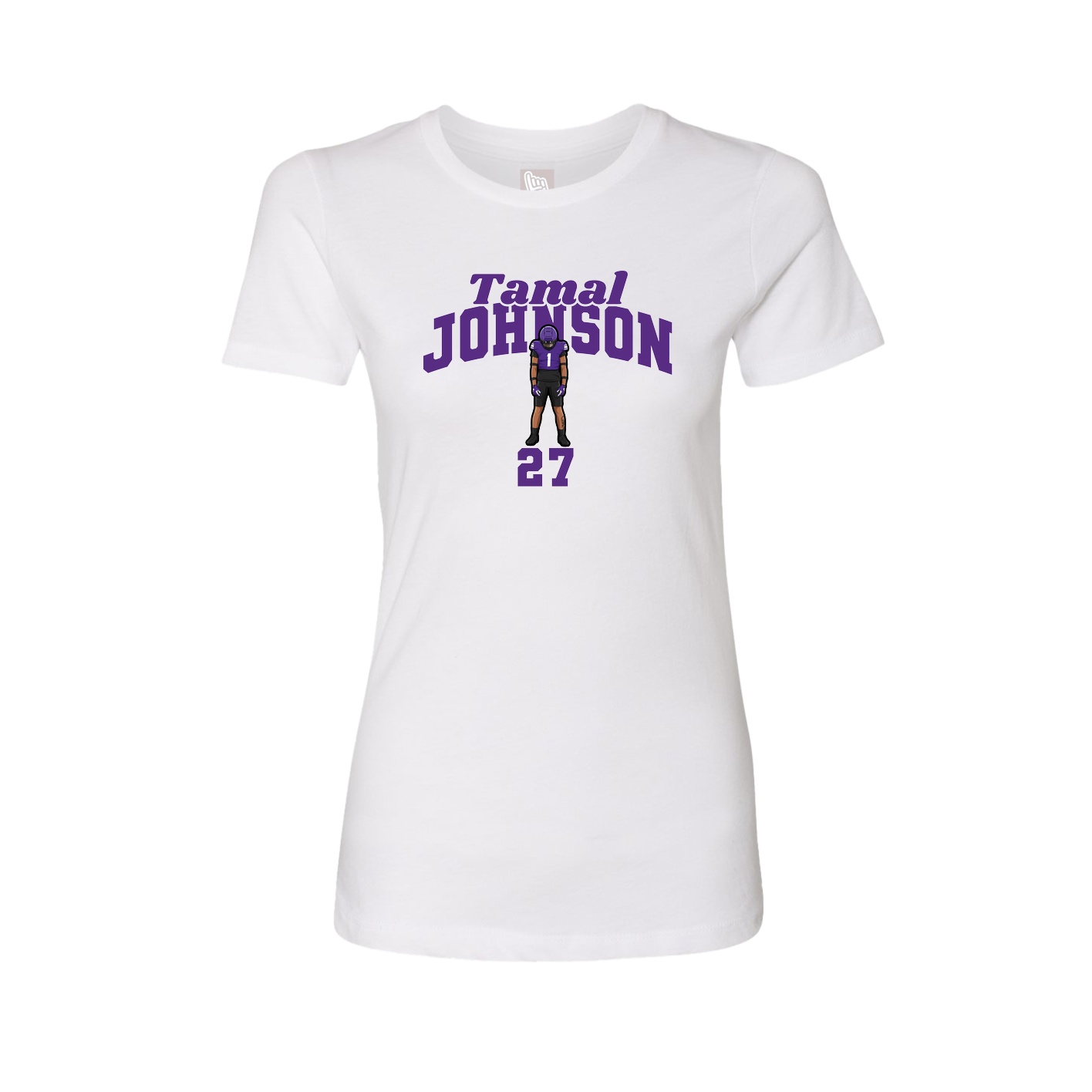 Fitted Women's Tee — Signature Arch in White