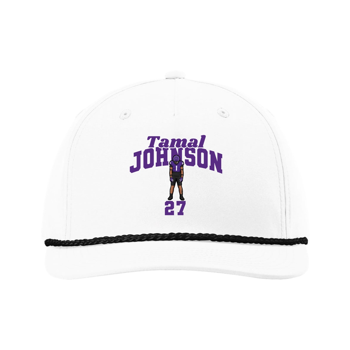 Five-Panel Classic Rope Cap — Signature Arch in White
